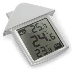 PEREL TRANSPARENTES FENSTER-THERMOMETER MIT ANZEIGE DER MINDEST- UND HÖCHSTT Wetterstation
