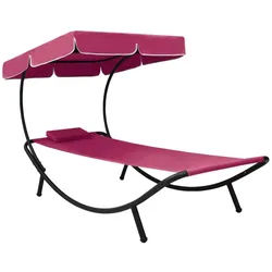 vidaXL Gartenliege 200 x 90 x 112 cm Gartenliege Relaxliege Campingliege Sonnenliege mit rosa