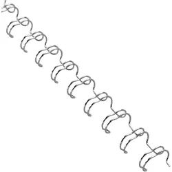 100 Drahtbinderücken 3:1, DIN A4, 5,5 mm (3/16") | silber, Kunststoff|Stahl