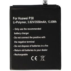 Akku passend für Huawei P30 Li-Polymer, 3,82V, 3550mAh, 13,6Wh, built-in, ohne Werkzeug
