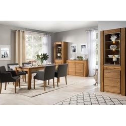 Stylefy Essgruppe Vittirio I Massivholz, (Esszimmer-Set, Set (4-St), 4-teilig, Glaselemente, mit Soft-Close Funktion, wahlweise mit LED-Beleuchtung