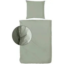 Bettwäsche , Olivgrün , Textil , Uni , 135x200 cm , Oeko-Tex® Standard 100 , pflegeleicht, atmungsaktiv , Heimtextilien, Bettwäsche & Leintücher, Bettwäsche, Renforcé-Bettwäsche