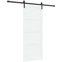 vidaXL Zimmertür 83 x 202 cm Schiebetür Weiß und Schwarz 83x202 cm Massives Kiefernholz schwarz