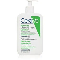 CeraVe Cleansers Hydrating Cream-to-Foam Cleanser schäumende Reinigungscreme für normale und trockene Haut 473 ml