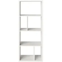 Mid.you Regal , Weiß , Holzwerkstoff , 3 Fächer , 58x147x34 cm , Fsc , Wohnzimmer, Regale, Bücherregale