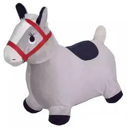 Hüpfpferd aufblasbar, 56 cm - grau
