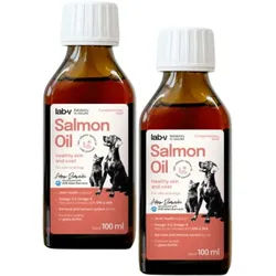 Lab-v Lachsöl – 100 % Lachsöl für Hunde und Katzen 2x100 ml