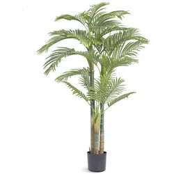 VEVOR Goldfruchtpalme Künstlich 1030x1030x1981mm Kunstpflanze PE Künstliche Pflanzen Plastikpflanzen im Topf Geruchslos Wasserdicht Ideal Zur Dekoration von Schlafzimmer Arbeitszimmer Wohnzimmer