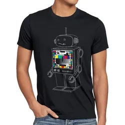 style3 T-Shirt Testbild Roboter TV Monitor the big bang theory sheldon cooper schwarz L