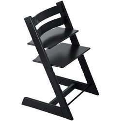 Stokke Hochstuhl , Schwarz , Holz , Buche , massiv, Hartholz , 46x79x49 cm , Fußstütze verstellbar, Sitzfläche verstellbar, speichel- und schweißechte Lackierung, höhenverstellbar , Holzmöbel, Sitzgelegenheiten Holz, Hochstühle und Tischsitze Holz