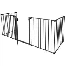 Clanmacy Kamingitter Kaminschutzgitter Kamingitter mit Ofenschutzgitter Absperrgitter schwarz