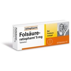 FOLSÄURE-RATIOPHARM 5 mg Tabletten 20 St