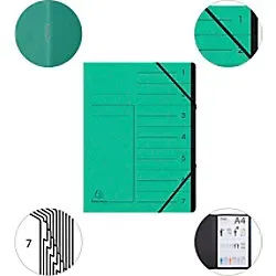 Exacompta Ordnungsmappe 541703E DIN A4 Pressspankarton meliert Grün 24,5 (B) x 0,5 (T) x 32 (H) cm 10 Stück