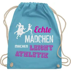 Shirtracer Turnbeutel Echte Mädchen machen Leichtathletik, Sport Zubehör blau