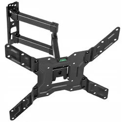 QLS KG-1026 TV-Wandhalterung, (bis 55,00 Zoll, Halterung; Montagesatz, Befestigung Schwenkbar Drehbar Fernseher Aufhänger bis 35 kg) schwarz