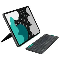 Logitech Flip Folio, Tastatur-Schutzhülle, Grafit kompatibel mit Apple iPad Pro 13" M4 und M5 und iPad Air 13" M2 und M3, DE-Layout