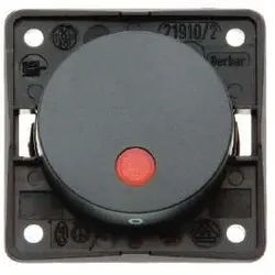 Berker 937522505 Kontroll-Ausschalter 2-polig mit Aufdruck "0", rote Linse, Integro Flow/Pure, anthrazit matt