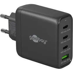 Goobay USB-CTM PD Multiport-Schnellladegerät (68 W) schwarz - 3x USB-CTM-Anschlüsse (Power Delivery) und 1x USB-A-Anschluss (Quick Charge) - schwarz