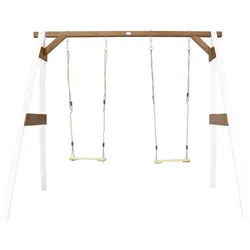Ambia Garden Schaukel Double Swing , Braun, Weiß , Holz , Tanne , 254x207x160 cm , Fsc, EN 71 , Freizeit & Co, Gartenspielzeug, Schaukeln