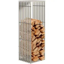 DanDiBo Kaminholzregal Innen Metall Edelstahl Kaminholzständer 150 cm , Edelstahlfarben , 50x150x40 cm , Kleinmöbel, Kamine & Zubehör, Kaminholzregale