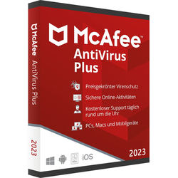 McAfee Antivirus Plus 2023 | Download + Produktschlüssel | 3 Geräte / 1 Jahr