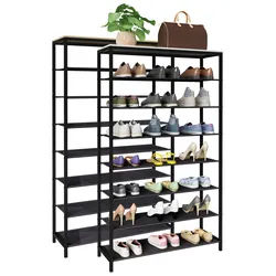 VCM Schuhregal Maße ca. H. 152 x B. 90 x T. 30 cm Schuhablage im Industrie Style Design Regal mit 7 Fächern - Taliro