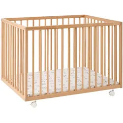 My Baby Lou Laufgitter , Naturfarben , Holz, Kunststoff , Buche , Hartholz , 75x68x100 cm , gepolsterter Boden, höhenverstellbar, schadstoffgeprüft , Babymöbel & Kindermöbel, Babyzimmer, Laufgitter