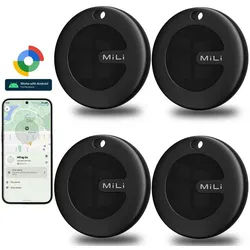 Mili SmartTag Bluetooth Tracker für Android (Google Find My Device), GPS-Tracker (Schlüsselfinder, Ortungsgerät für Auto & Koffer,Geschenkideen, Schwarz) schwarz