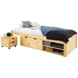 Idimex Schubladenbett Sabrina 90X200 Cm , Naturfarben , Holz , Kiefer , Vintage , 90x200 cm , FSC Mix , Schlafzimmer, Betten