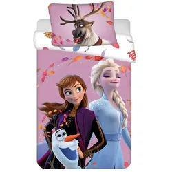 Disney Kinderbettwäsche Disney Frozen Anna Elsa Olaf Babybettwäsche 100x135 cm, Renforcé, 2 teilig bunt
