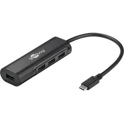 4-fach USB-C HUB gleichzeitiger Anschluss von 4 USB 3.0 A Buchsen auf USB-C Stecker