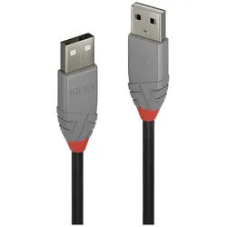 LINDY USB-Kabel USB 2.0 USB-A Stecker, USB-A Stecker 0.20 m Schwarz 36690