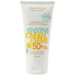 Jean & Len ohne Gedons* Sonnenschutzcreme Sensitiv Sonnencreme Gesicht LSF 50+, 50 ml, 1-tlg.
