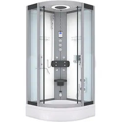 AcquaVapore Dampfdusche Duschkabine Sauna Dusche D58-50T3-EC 90x90 cm mit 2K Scheiben Versiegelung