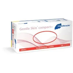 Meditrade Gentle Skin® compact Latex Untersuchungshandschuh, Einmalhandschuh - Puderfrei, unsteril, 1 Karton = 10 x 100 = 1000 Stück, Größe S