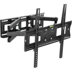 tectake Tv-Wandhalterung, bis 100 kg,schwarz , Schwarz , Metall , Rechteckig , 45x40x52 cm , Wohnzimmer, TV Möbel, TV-Wandhalterung