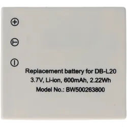 AccuCell Akku passend für Sanyo DB-L20, Xacti DMX-C1