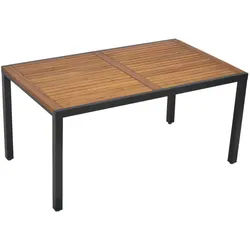 Gardenson Gartentisch , Graphitfarben, Naturfarben , Metall , Akazie , massiv , rechteckig , eckig , 90x74x150 cm , Gartenmöbel, Gartentische, Gartentische