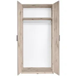 Raumhirsch Furniture Kleiderschrank Drehtürenschrank, Schrank mit viel Stauraum, Garderobenschrank (Maße: 91,2 x 197,6 x 53,6 cm (2 Türen, viel Stauraum) kompakte Bauweise, geeignet für verschiedene Räume 91 cm x 54 cm x 198 cm