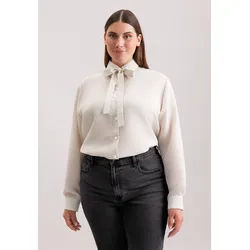 Hemdbluse SEIDENSTICKER "Schwarze Rose", Damen, Gr. 7XL (54), off, weiß, 71% Viskose, 29% Polyester, gestreift, regular fit, ohne Ausschnitt, Blusen Hemdbluse, 1/1 Kragen Gestreift