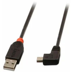 LINDY 1m USB 2.0 Kabel Typ A an Mini-B 90C gewinkelt