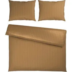 Bettwäsche Dobby Streif XXL Goldfarben ca. 200x220cm