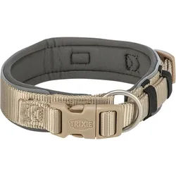TRIXIE Premium Halsband, extra breit, 53 - 62 cm / 50 mm, sand/grafit