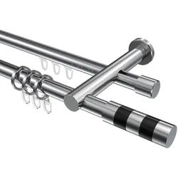 GARDINENSTANGE RUNDROHR-INNENLAUF Platon Mavell 100 cm, 2-läufig, 20 mm Ø Chrom