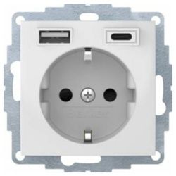 Berker Steckdose SCHUKO 48048989 USB A-C S.1 polarweiß glänzend