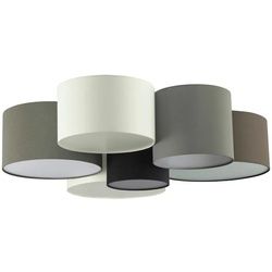 Xxxl Deckenleuchte , Braun, Grau, Schwarz, Weiß , Metall, Textil , rund , 28.5 cm , Lampen & Leuchten, Innenbeleuchtung, Deckenleuchten, Deckenleuchten