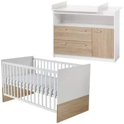 Roba Babyzimmer-Set Gabriella, mit breiter Wickelkommode, 2-teilig , Multicolor , Holzwerkstoff , 76x80x142 cm , Babymöbel, Babyzimmer-Sets