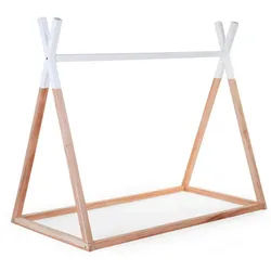 Childhome Hausbett , Weiß, Buchefarben , Holz , Buche , einzeln stellbar , 200x151x90 cm , für Rollroste geeignet, bodentiefer Einstieg , Babymöbel & Kindermöbel, Kinderzimmer & Jugendzimmer, Kinderbetten, Spielbetten