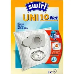 Swirl Universal-Staubsaugerbeutel UNI10net, verstärkt, 10-20cm, Ø59-70mm für Kärcher, Hoover, Nilfisk-Qalto und Swirl Staubsauger