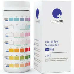 100x Pool & Spa Teststreifen 7-in-1 - Trinkwasser und Whirlpool Messstreifen 100 St